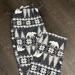 Old Navy Patterned Flannel Pajama Pants - Gray Fair Isle